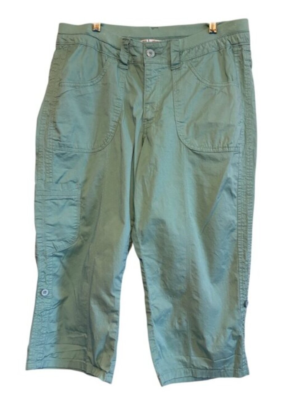 Riders by Lee Mid Rise Skimmer Green Cropped Pants Summer Casual 5 Pocket 12M